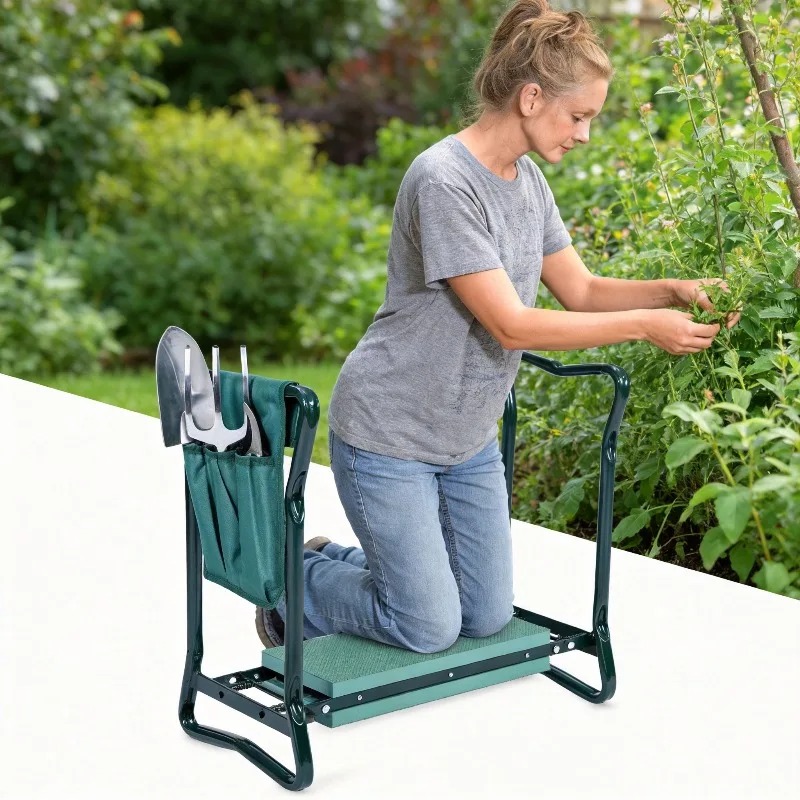 Tabouret de jardin pliant 2-en - Gardening Tools Kit For Sale avis et prix